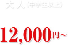 大人(中学生以上)12,000円~